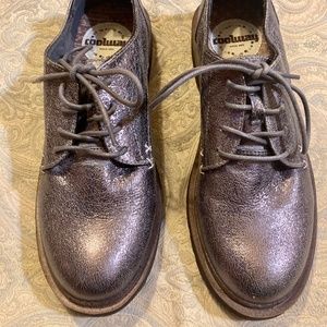 Coolway lace up silver loafers